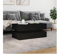Table basse avec lumières LED - vidaXL - 90x50x40 cm - Noir - Bois d'ingénierie - Lumières LED RVB - Connecteur USB