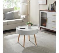 Table basse avec plateau amovible Bongard 45 x 60 cm blanc