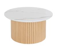 Table basse avec plateau effet marbre HOMELYA - Blanc