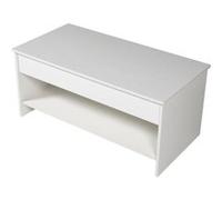 Happy Garden Table basse Hedda – plateau relevable, bois, rangement – Blanc