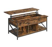 Table basse avec plateau relevable effet bois marron rustique