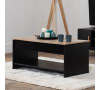 Happy Garden Table basse HEDDA – plateau relevable, rangement – noir et bois