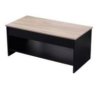 Happy Garden Table basse HEDDA – plateau relevable, rangement – noir et bois