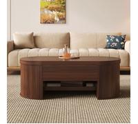 Table basse avec Plateau Relevable - Table basse moderne avec étagères superposées rétractables - MDF - 110x55.5x55 cm - pour salon
