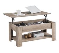 Table Basse Avec Plateau Relevable Table De Salon Moderne Avec Etagère De Rangement Compartiment Caché Pour Salon Bureau 98 X 50 X