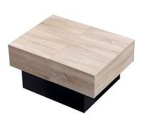 Happy Garden Table basse GRETA – plateaux amovibles en bois, coffres de rangement – Noir