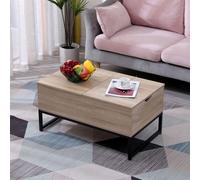 Happy Garden Table basse LOTTA avec plateaux relevables, noire et bois