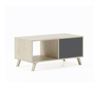 Skraut Home | Table Basse | 45 x 92 x 50 cm | Table Basse Idéale pour Salon ou Salle à Manger | Modèle Wind | Bois Résistant | Meuble Auxiliaire | Finition Puccini/Gris