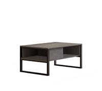 Table Basse avec rangements en panneaux de particules et métal - Noir