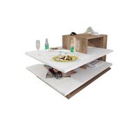 Toilinux - Table basse design scandinave Venüs - L. 85 x H. 43 cm - Marron noix