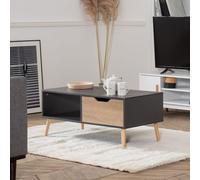 Table basse avec tiroir style scandinave grise freja