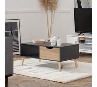 Table basse avec tiroir style scandinave grise freja