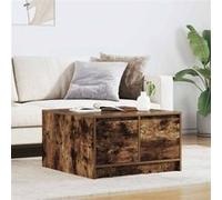 vidaXL Table basse avec tiroirs — chêne fumé 70,5 × 70 × 40 cm