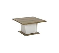 Table basse bar - ATOS - Carré - Chene Helvezia / Blanc - 69 x 69 x 38 cm