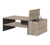 Table basse bar Gami - Made in France - Décor chêne noir - Style industriel - L 110 x P 60 x H 36 cm - YORI