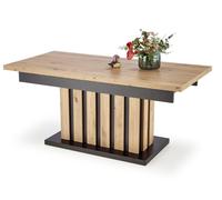 Table Basse Baretti à Manger Réglable en Hauteur Télescopique Chêne Artisan Noir