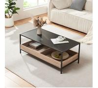 Table basse Belana 100 x 48 x 39 cm noir effet chêne