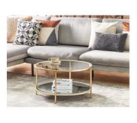 Table basse - BELIANI - BIRNEY - Verre trempé - Acier - Ronde
