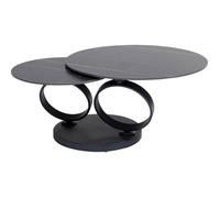 Kare Design Table Basse Beverly, Noir, Céramique, Acier, Style Moderne, Deco Intérieur, Décoration Chambre, Salon, Maison, 43x133x80 cm (H/L/P)