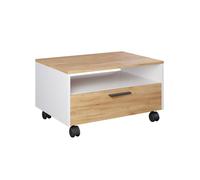 Table basse Bibo, 70x52.4cm, Blanc/Chêne de force doré, Vicco 55398