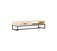 vidaXL Table basse Blanc 117 x 50 x 30 cm Bois d'acacia solide Blanc