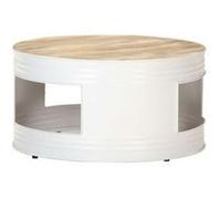 Table Basse Blanc 68x68x36 Cm Bois De Manguier Solide - Vidaxl Blanc