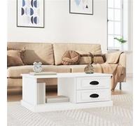 vidaXL Table basse 816240 – 90x50x35 cm bois d'ingénierie blanc