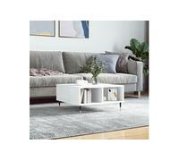 Table basse blanc brillant 60x60x30 cm bois d'ingénierie827030