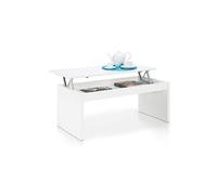Table Basse Blanc brillant Avec Plateau Relevable --