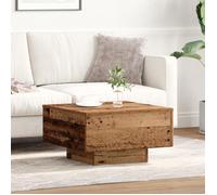 vidaXL Table basse Bois ancien 55 x 55 cm Style campagne Tiroir pratique