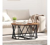 vidaXL Table basse Bois ancien 80x80x42 cm Finition huilée Style contemporain