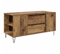 Table basse bois ancien - vidaXL - 102x44,5x50 cm - Bois d'ingénierie - Avec tiroir - 4 étagères - Poids maximal 75 kg