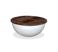 vidaXL Table Basse - Bois de Récupération Massif Blanc