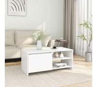 Table Basse Bois d'Ingénierie Blanc 102x50x45 cm Salon Table d'Appoint vidaXL