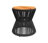 vidaXL Table basse avec structure métallique noire Ø 45x44 cm en acacia