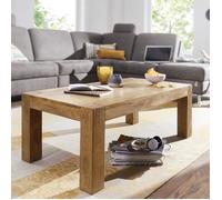 Table Basse Bois Massif - FINEBUY - 110x40x60 cm - Marron clair - Maison de campagne