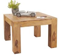 FineBuy Table Basse 60x60x40 cm Bois Massif Acacia Carrée Marron
