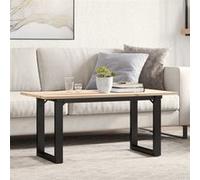 Vidaxl Table Basse Cadre En O 100x50x45 Cm Bois De Pin Massif Et Acier Multicolore