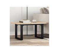 Table basse cadre en O 80x50x40,5cm bois de pin massif et acier