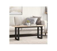 vidaXL Table Basse Cadre en O, Table d'Appoint, Bout de Canapé, Meuble de Salon Salle de Séjour, 110x40x45 cm Bois de Pin 3282667 Marron G