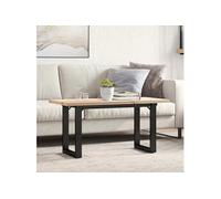 vidaXL Table Basse Cadre en O, Table d'Appoint, Bout de Canapé, Meuble de Salon Salle de Séjour, 90x40x45,5cm Bois de Pin 3282730 Multicolore G
