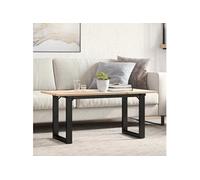 vidaXL Table Basse Cadre en O, Table d'Appoint, Bout de Canapé, Meuble de Salon Salle de Séjour, 90x40x45 cm Bois de Pin 3282664 Multicolore G