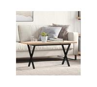 vidaXL Table Basse Cadre en X, Table d'Appoint, Bout de Canapé, Meuble de Salon Salle de Séjour, 90x40x45,5cm Bois de Pin 3282752 Marron G