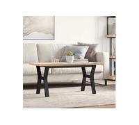 vidaXL Table Basse Cadre en Y, Table d'Appoint, Bout de Canapé, Meuble de Salon Salle de Séjour, 100x50x45,5 cm Bois de Pin 3282776 Marron G