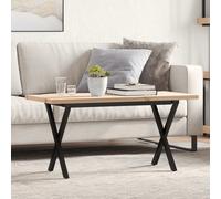 Vidaxl Table Basse Cadre En Y 100x50x45,5 Cm Bois De Pin Massif Acier Multicolore