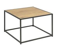 Table basse carré en MDF et métal - Beige et Noir