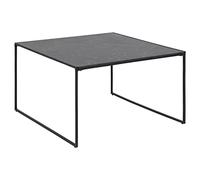 Toilinux – Table basse Félice carré en mélaminé et métal L 80 × H 48 cm Noir
