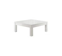 Table Basse Carrée 100cm Laquée Blanc Brillant - DEYTON -