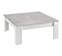 Table Basse Carrée 100cm Laquée Blanc Brillant et Gris Marbré - DENAE - ALTOBUY Gris G