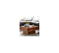 WOHNLING Table Basse 57,5x57,5x30 cm Table Basse en Bois de sesham Massif carré | Table de Salon Design Table Basse Solide | Petite Table de Salon Moderne
